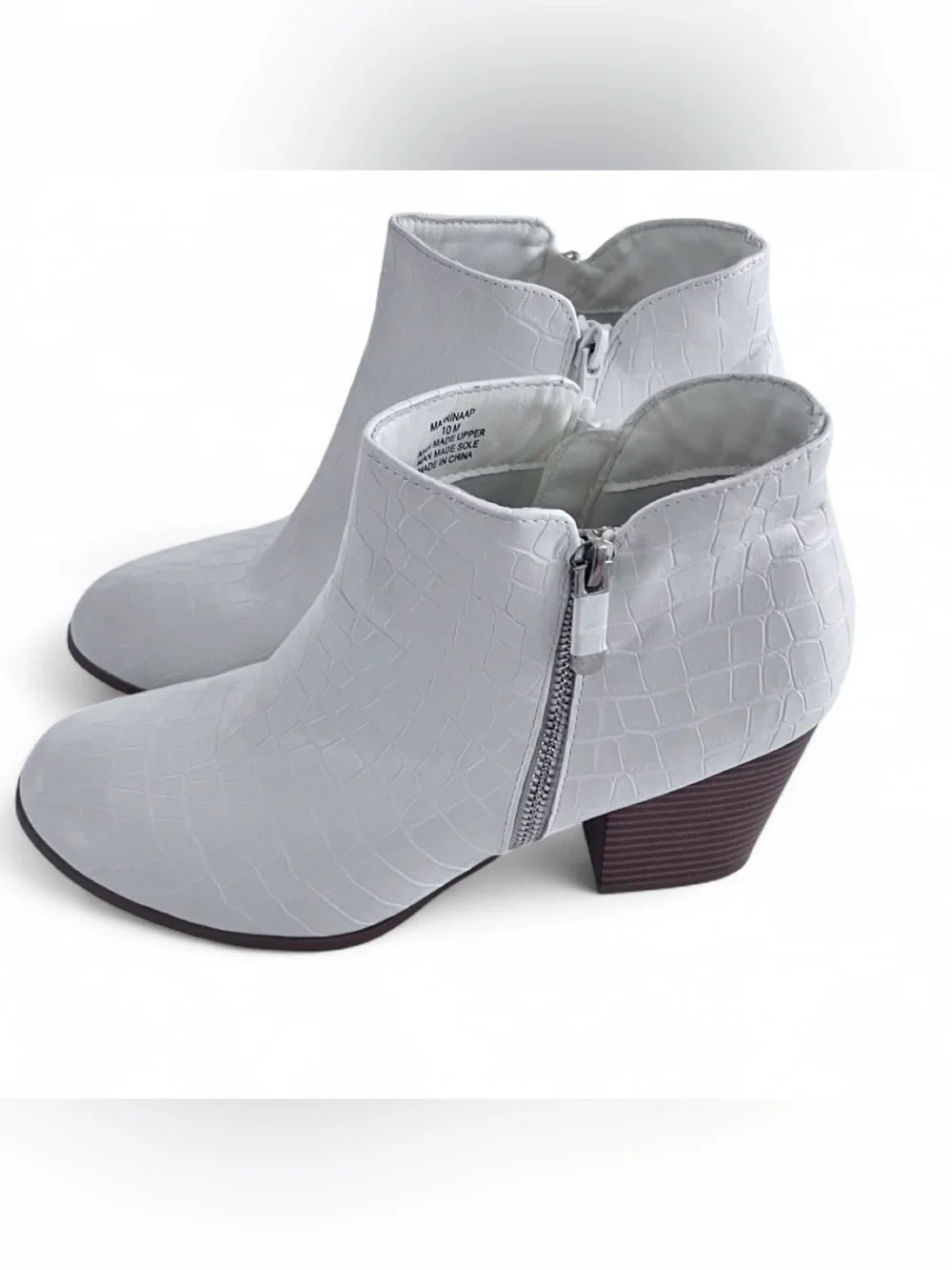 Style & Co. Womens Masrinaa Faux Leather Almond Toe Ankle Boots 10